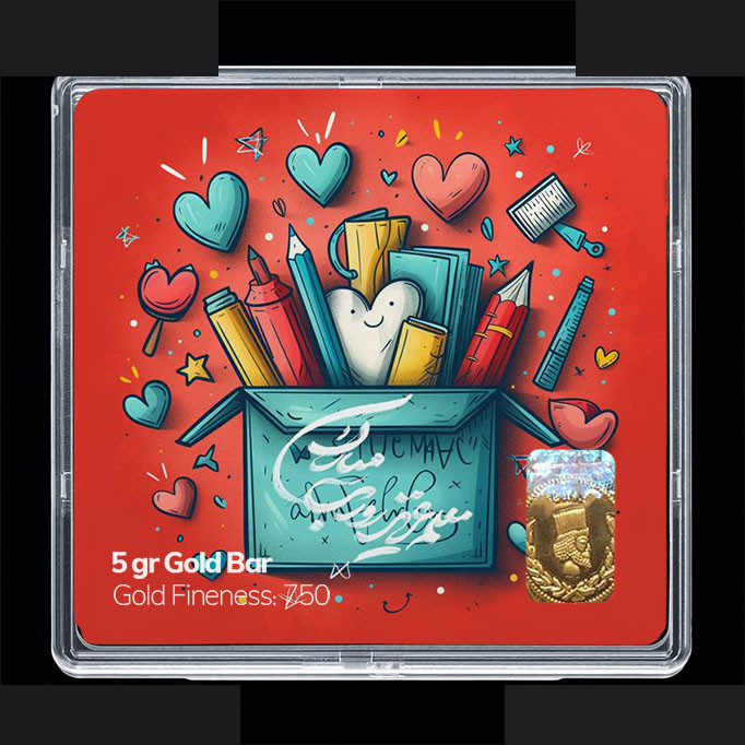 شمش طلا 18 عیار مدوپد مدل روز معلم کد SG11661 شمش طلا 18 عیار مدوپد مدل روز معلم کد SG11661