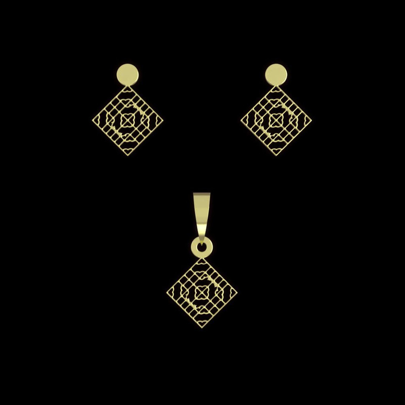 نیم ست طلا 18 عیار زنانه مدوپد مدل لوزی کد NA10483 نیم ست طلا 18 عیار زنانه مدوپد مدل لوزی کد NA10483