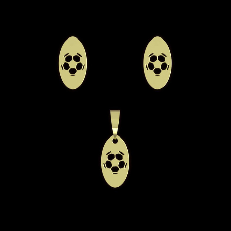 نیم ست طلا 18 عیار زنانه مدوپد مدل توپ فوتبال کد NA11864