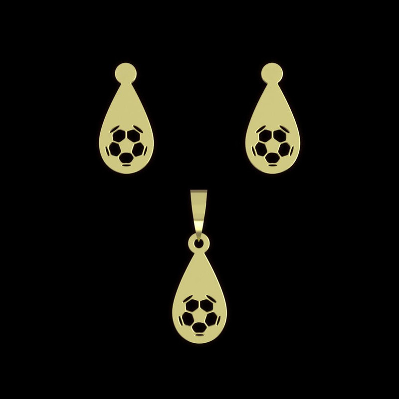 نیم ست طلا 18 عیار زنانه مدوپد مدل توپ فوتبال کد NA11902