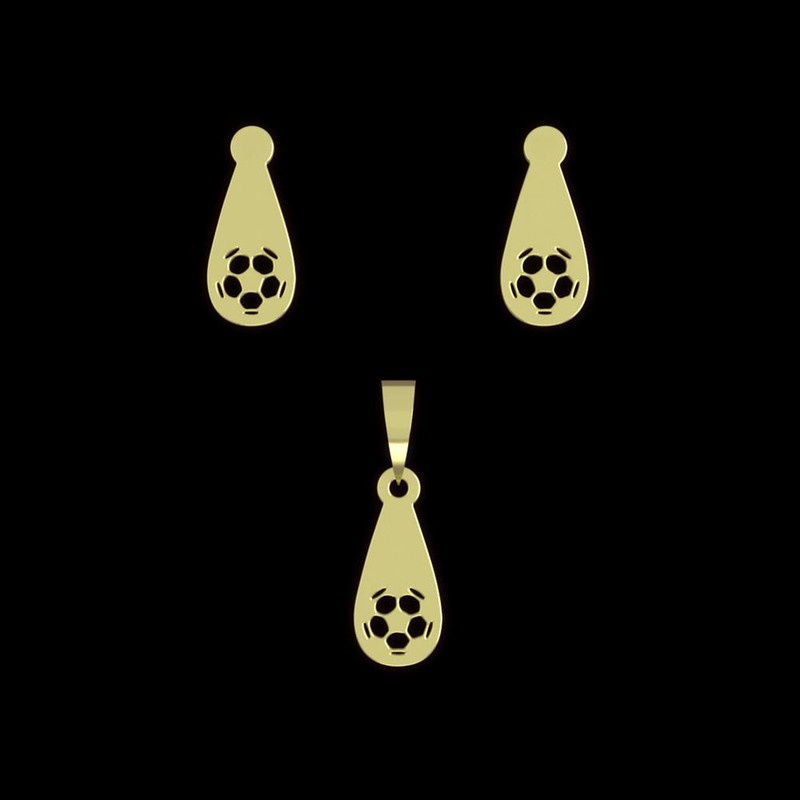 نیم ست طلا 18 عیار زنانه مدوپد مدل توپ فوتبال کد NA11957