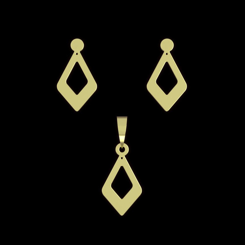 نیم ست طلا 18 عیار زنانه مدوپد مدل لوزی کد NA11963 نیم ست طلا 18 عیار زنانه مدوپد مدل لوزی کد NA11963