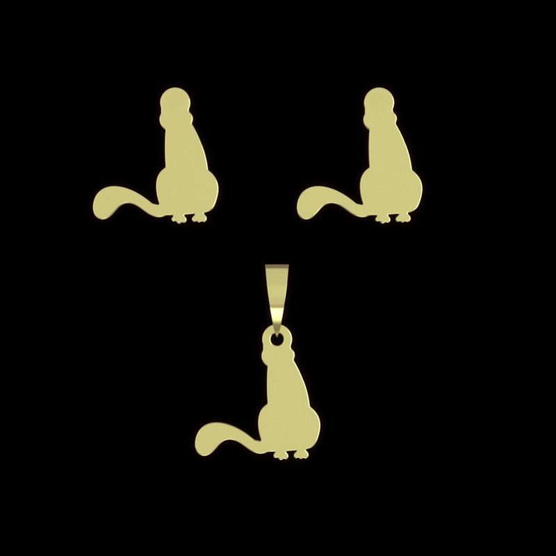 نیم ست طلا 18 عیار زنانه مدوپد مدل گربه کد NA11985 نیم ست طلا 18 عیار زنانه مدوپد مدل گربه کد NA11985