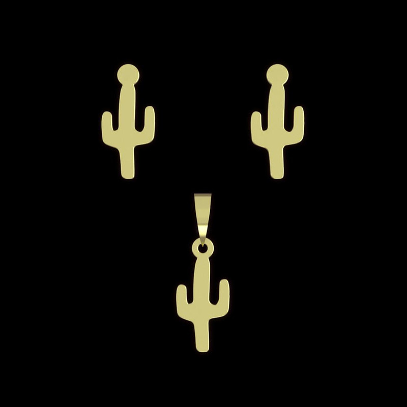 نیم ست طلا 18 عیار زنانه مدوپد مدل کاکتوس کد NA12017 نیم ست طلا 18 عیار زنانه مدوپد مدل کاکتوس کد NA12017