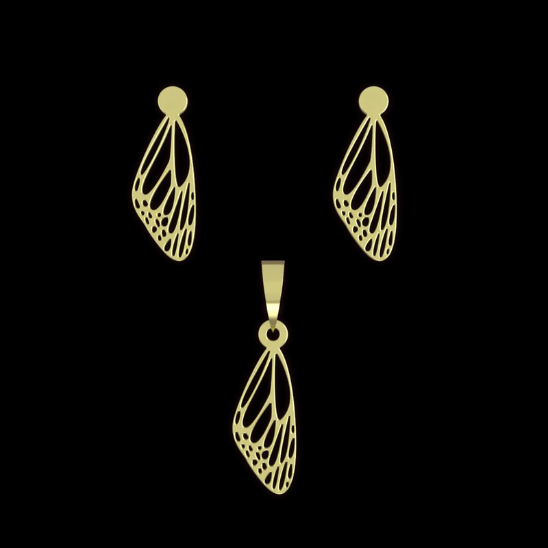 نیم ست طلا 18 عیار زنانه مدوپد مدل بال پروانه کد NA12361 نیم ست طلا 18 عیار زنانه مدوپد مدل بال پروانه کد NA12361