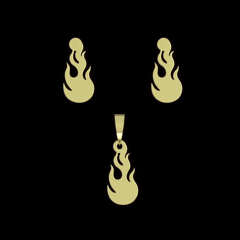 نیم ست طلا 18 عیار زنانه مدوپد مدل آتش کد NA12508 نیم ست طلا 18 عیار زنانه مدوپد مدل آتش کد NA12508