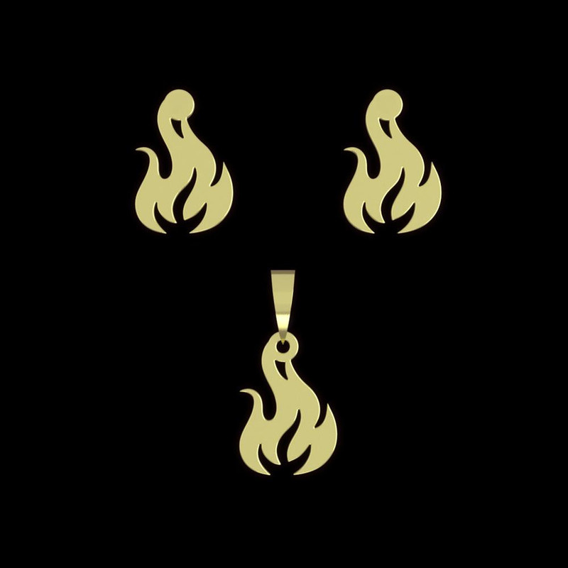 نیم ست طلا 18 عیار زنانه مدوپد مدل آتش کد NA12528 نیم ست طلا 18 عیار زنانه مدوپد مدل آتش کد NA12528