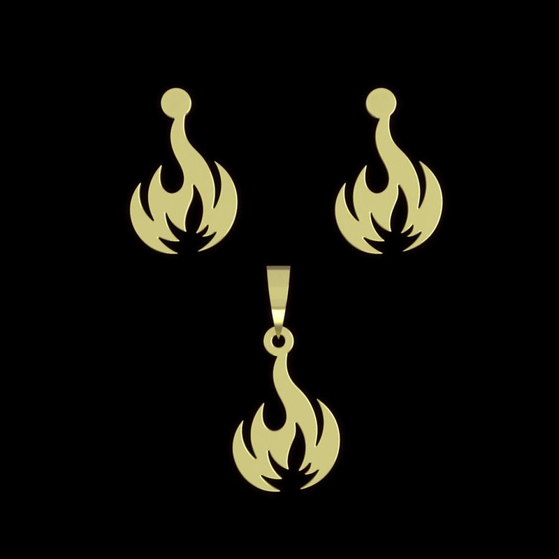 نیم ست طلا 18 عیار زنانه مدوپد مدل آتش کد NA12530 نیم ست طلا 18 عیار زنانه مدوپد مدل آتش کد NA12530