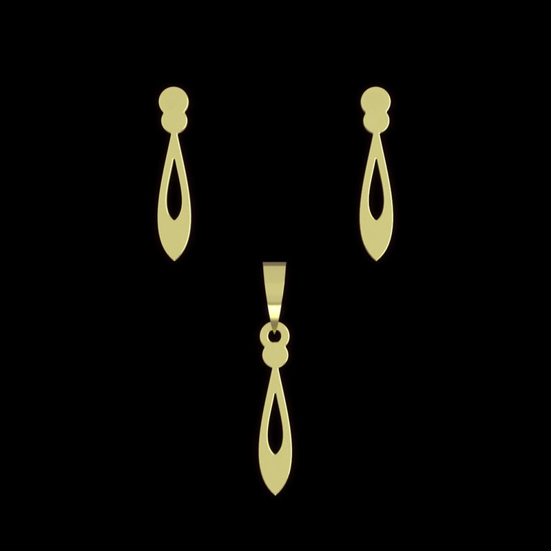 نیم ست طلا 18 عیار زنانه مدوپد مدل اشک کد NA12539 نیم ست طلا 18 عیار زنانه مدوپد مدل اشک کد NA12539