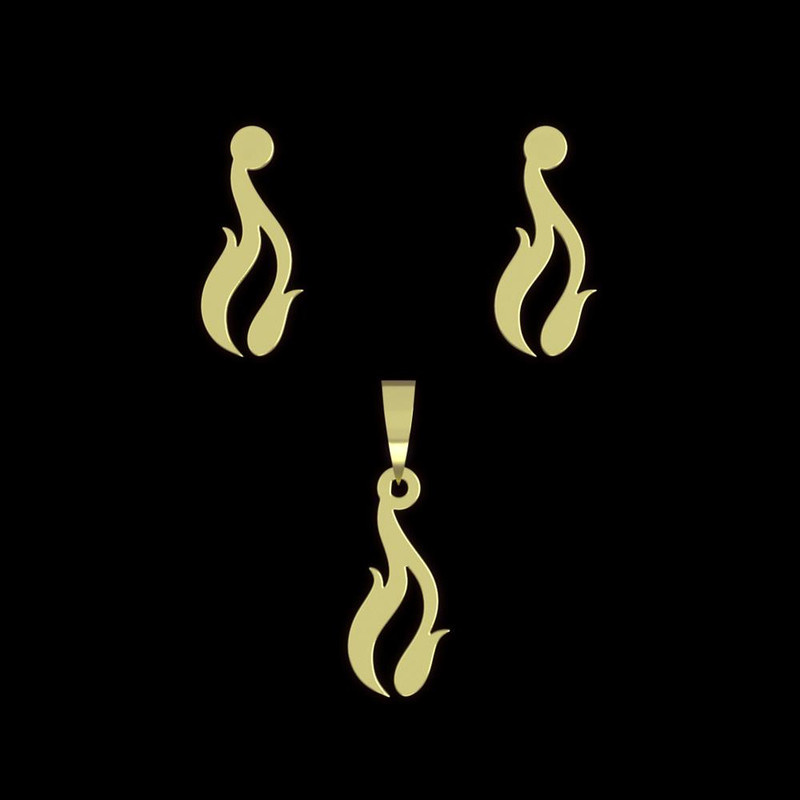 نیم ست طلا 18 عیار زنانه مدوپد مدل آتش کد NA12548 نیم ست طلا 18 عیار زنانه مدوپد مدل آتش کد NA12548