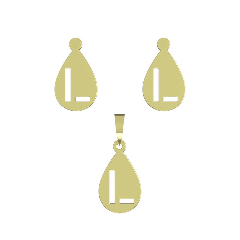 نیم ست طلا 18 عیار زنانه مدوپد مدل حرف L کد NA12558