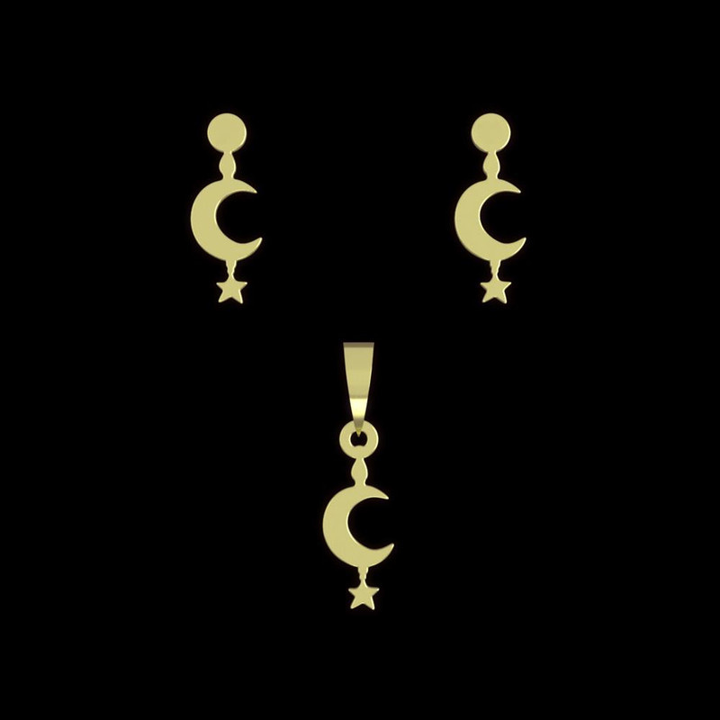 نیم ست طلا 18 عیار زنانه مدوپد مدل ماه و ستاره کد NA12580 نیم ست طلا 18 عیار زنانه مدوپد مدل ماه و ستاره کد NA12580