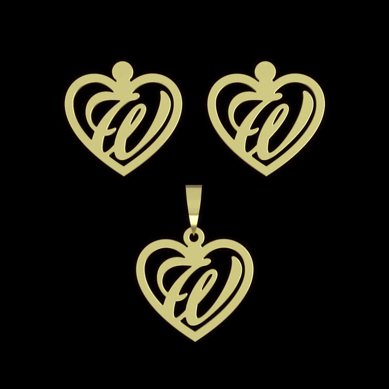 نیم ست طلا 18 عیار زنانه مدوپد مدل حرف w کد NA12906