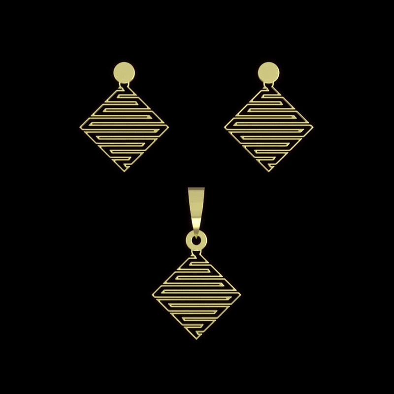 نیم ست طلا 18 عیار زنانه مدوپد مدل لوزی کد NA12970 نیم ست طلا 18 عیار زنانه مدوپد مدل لوزی کد NA12970