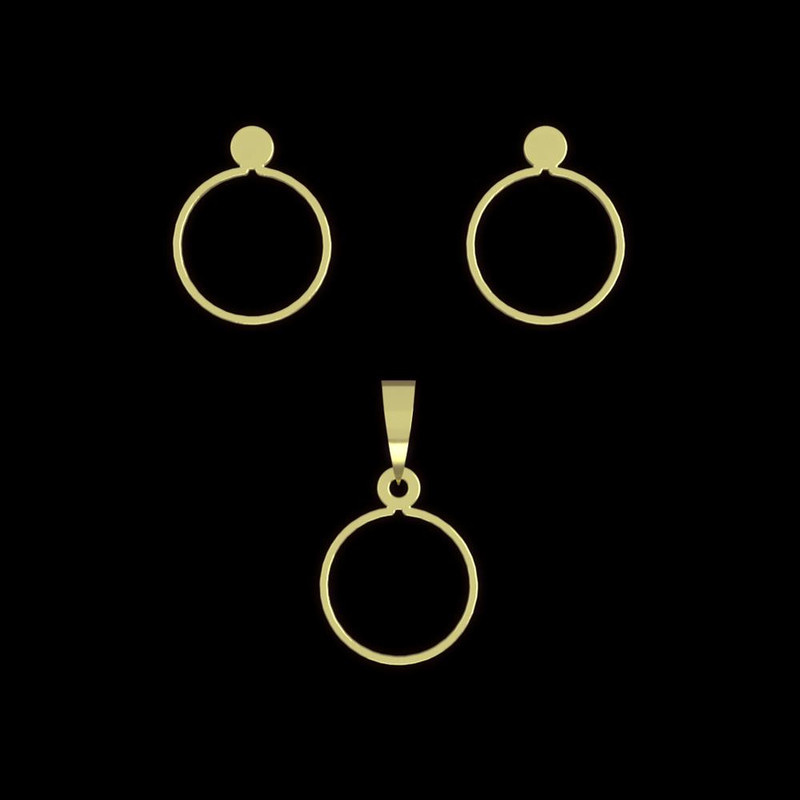 نیم ست طلا 18 عیار زنانه مدوپد مدل دایره کد NA13010 نیم ست طلا 18 عیار زنانه مدوپد مدل دایره کد NA13010