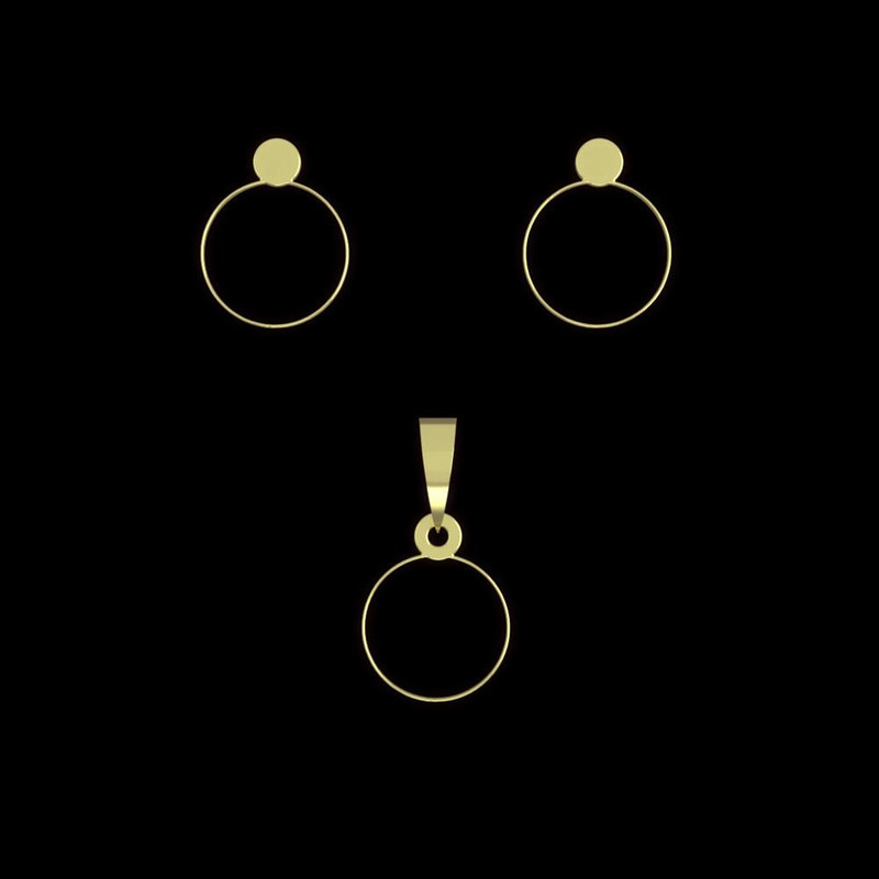 نیم ست طلا 18 عیار زنانه مدوپد مدل دایره کد NA13015 نیم ست طلا 18 عیار زنانه مدوپد مدل دایره کد NA13015