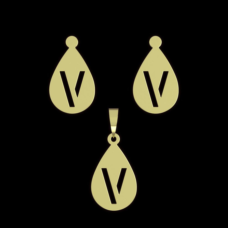 نیم ست طلا 18 عیار زنانه مدوپد مدل حرف v کد NA13140 نیم ست طلا 18 عیار زنانه مدوپد مدل حرف v کد NA13140