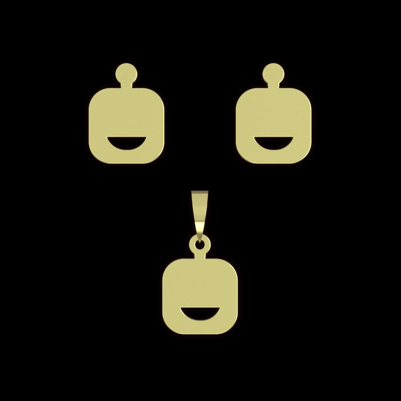 نیم ست طلا 18 عیار زنانه مدوپد مدل ایموجی کد NA13222