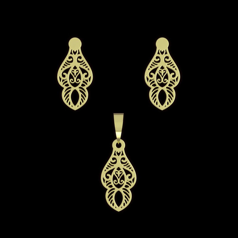 نیم ست طلا 18 عیار زنانه مدوپد مدل هندسی کد NA13536 نیم ست طلا 18 عیار زنانه مدوپد مدل هندسی کد NA13536