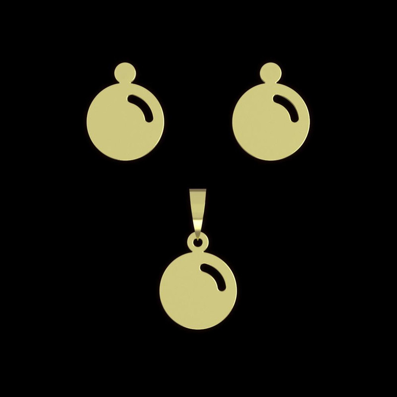 نیم ست طلا 18 عیار زنانه مدوپد مدل دایره کد NA13573