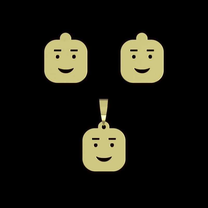 نیم ست طلا 18 عیار زنانه مدوپد مدل ایموجی کد NA13735