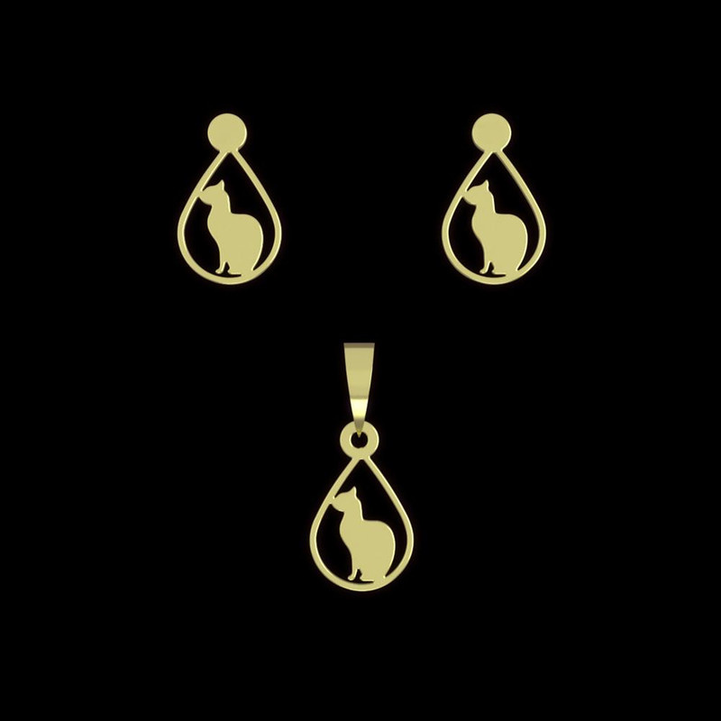 نیم ست طلا 18 عیار زنانه مدوپد مدل گربه کد NA14011 نیم ست طلا 18 عیار زنانه مدوپد مدل گربه کد NA14011