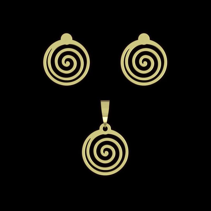 نیم ست طلا 18 عیار زنانه مدوپد مدل دایره کد NA14099