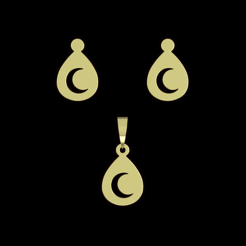 نیم ست طلا 18 عیار زنانه مدوپد مدل ماه کد NA14114 نیم ست طلا 18 عیار زنانه مدوپد مدل ماه کد NA14114