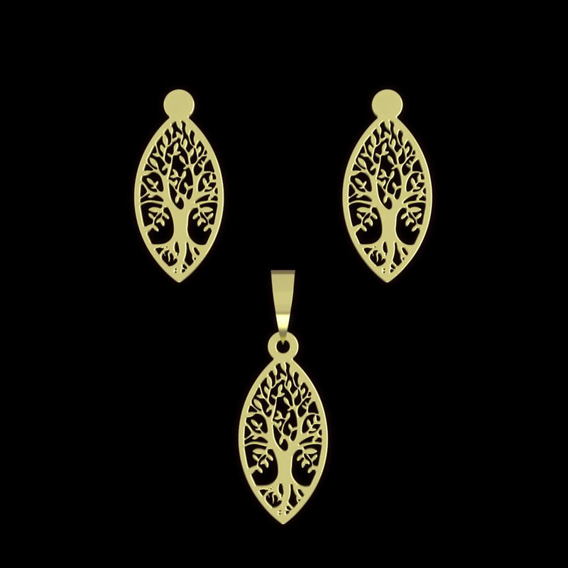 نیم ست طلا 18 عیار زنانه مدوپد مدل درخت کد NA14285 نیم ست طلا 18 عیار زنانه مدوپد مدل درخت کد NA14285