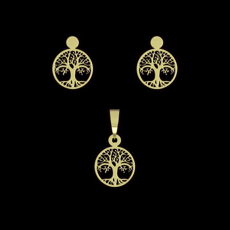 نیم ست طلا 18 عیار زنانه مدوپد مدل درخت کد NA14293 نیم ست طلا 18 عیار زنانه مدوپد مدل درخت کد NA14293