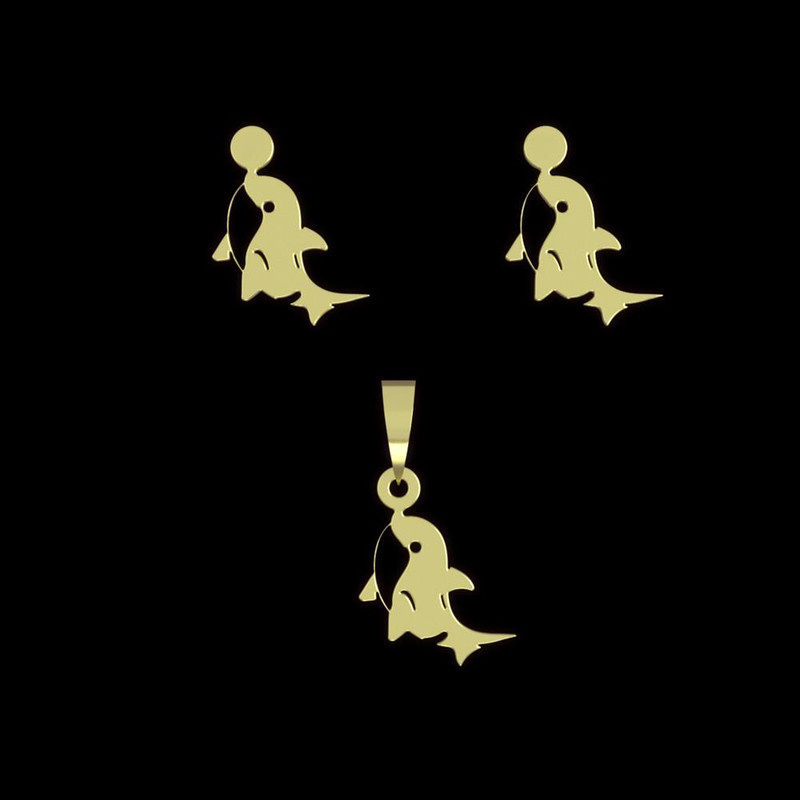 نیم ست طلا 18 عیار زنانه مدوپد مدل دلفین کد NA14431 نیم ست طلا 18 عیار زنانه مدوپد مدل دلفین کد NA14431