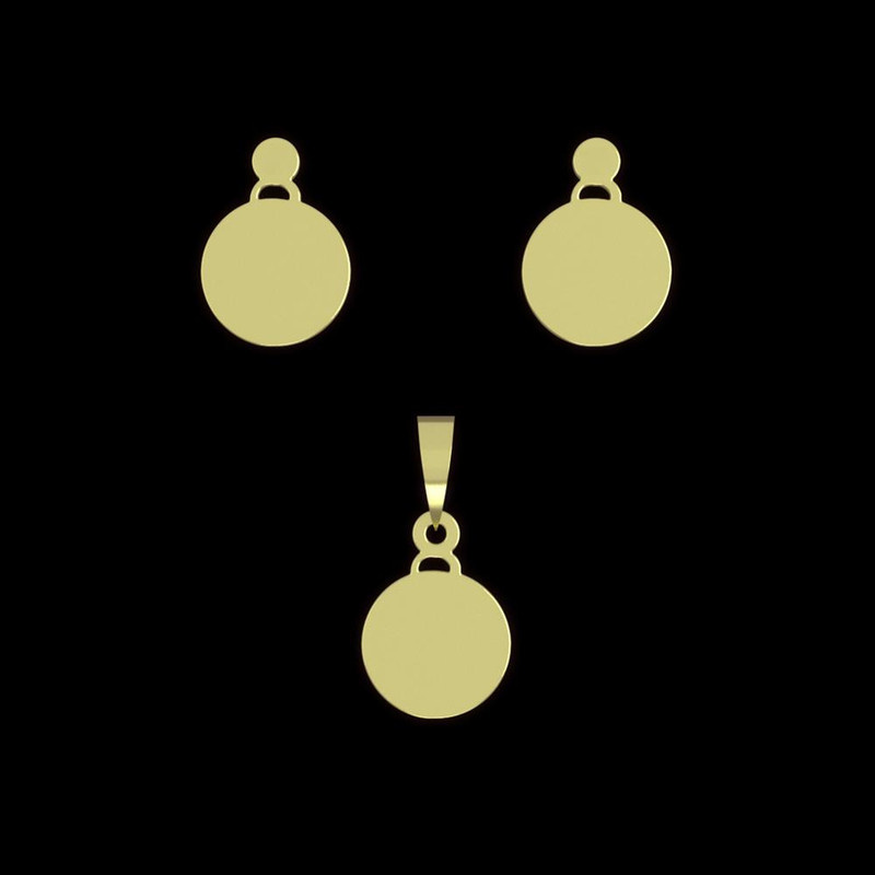 نیم ست طلا 18 عیار زنانه مدوپد مدل دایره کد NA14512