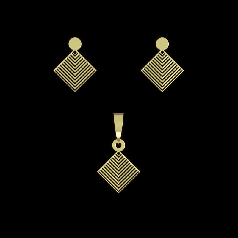 نیم ست طلا 18 عیار زنانه مدوپد مدل لوزی کد NA14523 نیم ست طلا 18 عیار زنانه مدوپد مدل لوزی کد NA14523