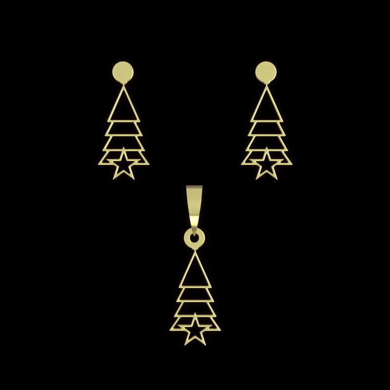 نیم ست طلا 18 عیار زنانه مدوپد مدل درخت کد NA14574 نیم ست طلا 18 عیار زنانه مدوپد مدل درخت کد NA14574