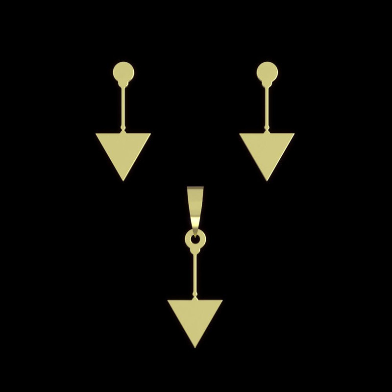 نیم ست طلا 18 عیار زنانه مدوپد مدل مثلث کد NA14656 نیم ست طلا 18 عیار زنانه مدوپد مدل مثلث کد NA14656