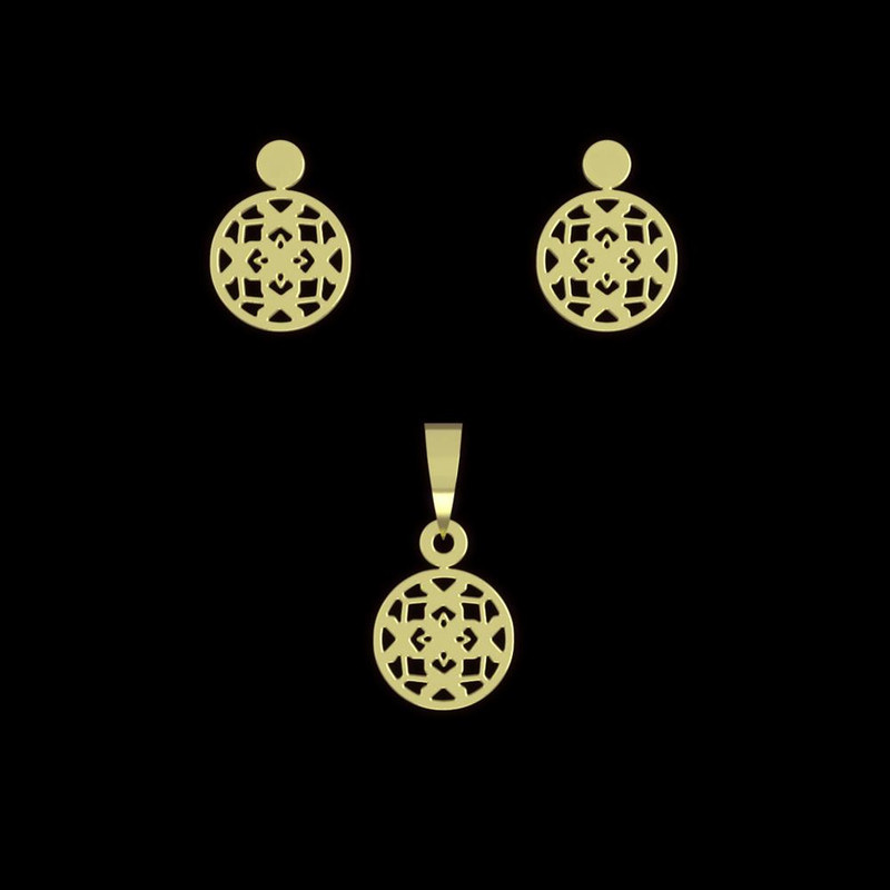 نیم ست طلا 18 عیار زنانه مدوپد مدل دایره کد NA14808 نیم ست طلا 18 عیار زنانه مدوپد مدل دایره کد NA14808