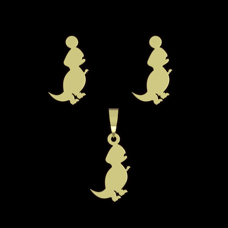 نیم ست طلا 18 عیار زنانه مدوپد مدل دایناسور کد NA14856 نیم ست طلا 18 عیار زنانه مدوپد مدل دایناسور کد NA14856