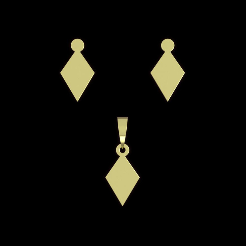 نیم ست طلا 18 عیار زنانه مدوپد مدل لوزی کد NA14869 نیم ست طلا 18 عیار زنانه مدوپد مدل لوزی کد NA14869