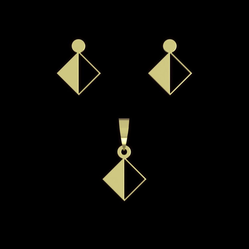 نیم ست طلا 18 عیار زنانه مدوپد مدل لوزی کد NA14893 نیم ست طلا 18 عیار زنانه مدوپد مدل لوزی کد NA14893