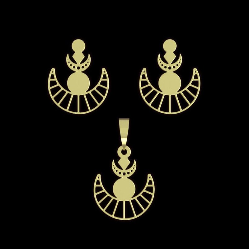 نیم ست طلا 18 عیار زنانه مدوپد مدل ماه کد NA14993