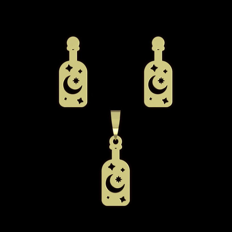 نیم ست طلا 18 عیار زنانه مدوپد مدل ماه کد NA15003 نیم ست طلا 18 عیار زنانه مدوپد مدل ماه کد NA15003