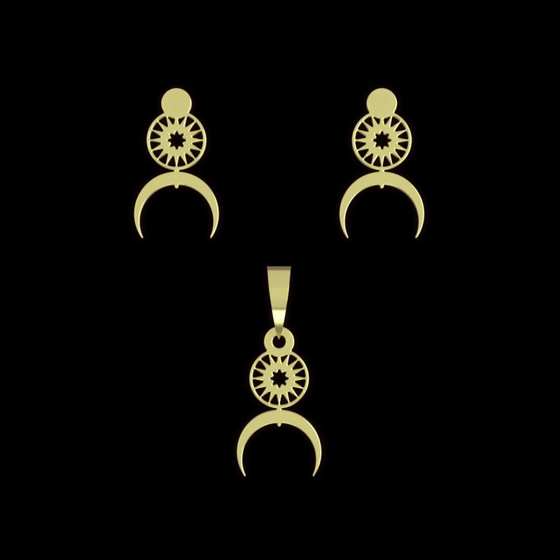 نیم ست طلا 18 عیار زنانه مدوپد مدل ماه کد NA15029 نیم ست طلا 18 عیار زنانه مدوپد مدل ماه کد NA15029