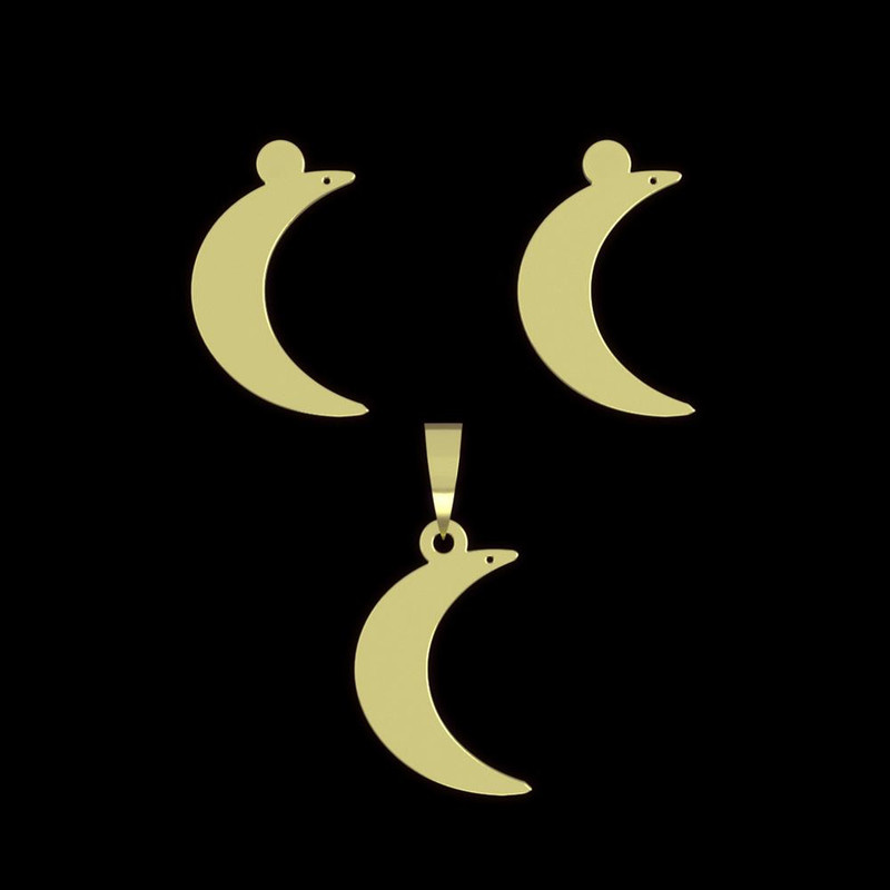 نیم ست طلا 18 عیار زنانه مدوپد مدل ماه کد NA15074 نیم ست طلا 18 عیار زنانه مدوپد مدل ماه کد NA15074