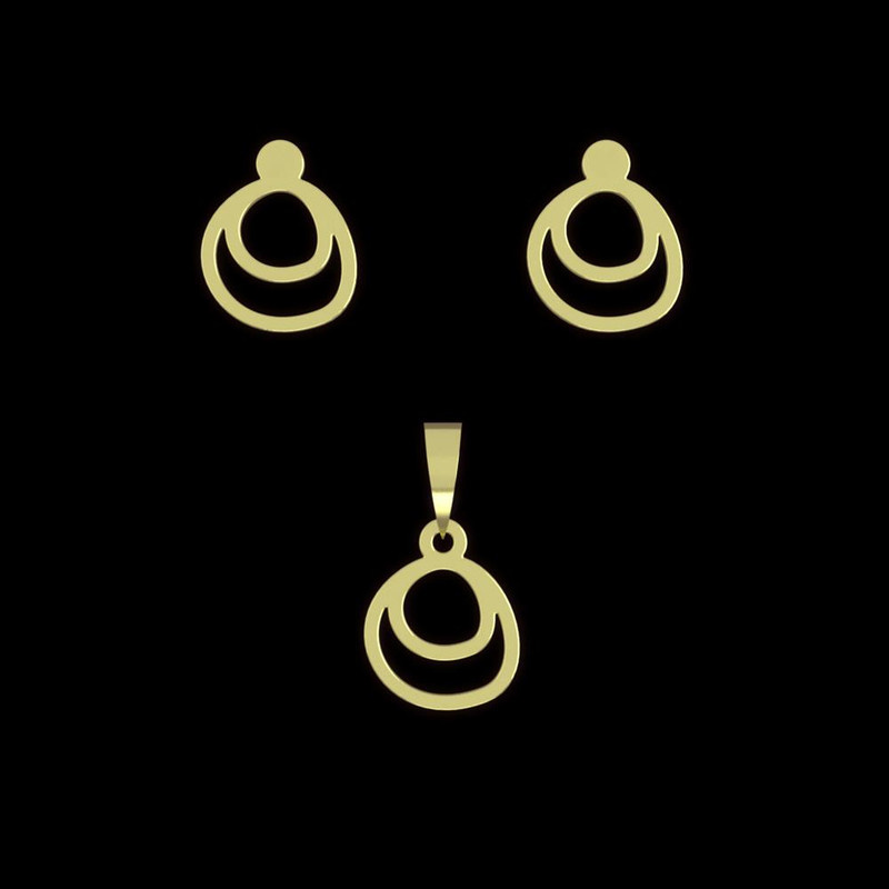 نیم ست طلا 18 عیار زنانه مدوپد مدل دایره کد NA15086 نیم ست طلا 18 عیار زنانه مدوپد مدل دایره کد NA15086