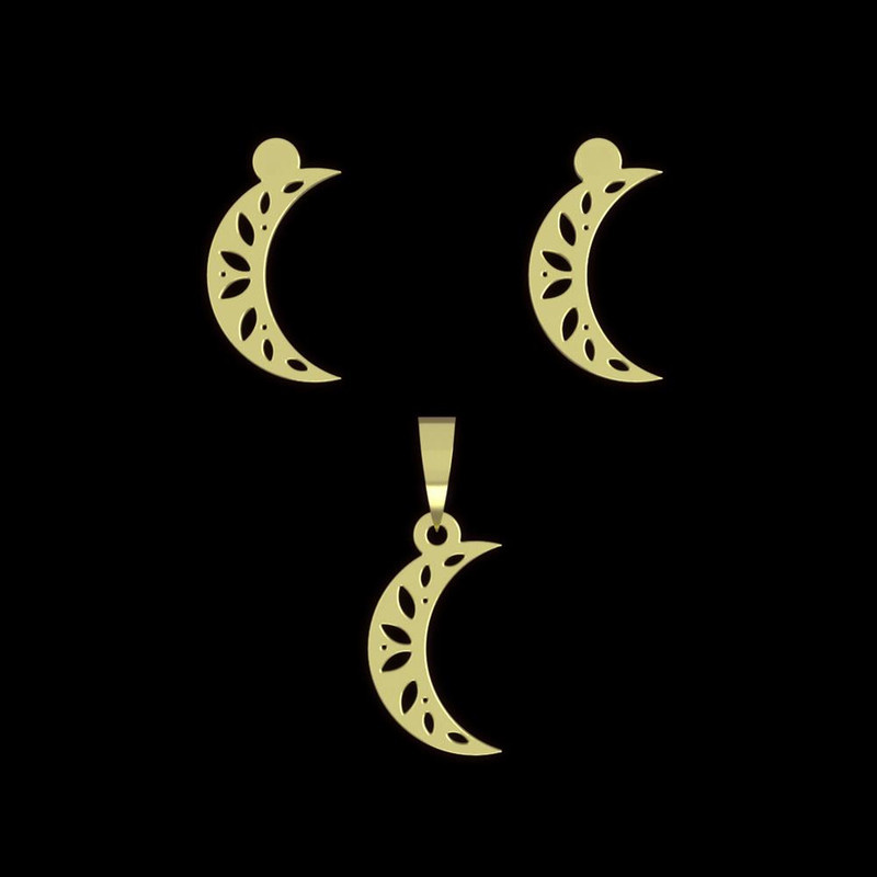 نیم ست طلا 18 عیار زنانه مدوپد مدل ماه کد NA15096