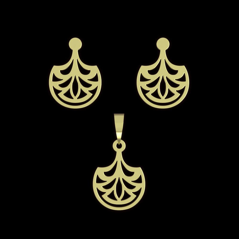 نیم ست طلا 18 عیار زنانه مدوپد مدل اسلیمی کد NA15282 نیم ست طلا 18 عیار زنانه مدوپد مدل اسلیمی کد NA15282