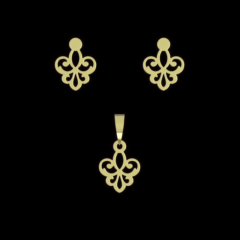 نیم ست طلا 18 عیار زنانه مدوپد مدل اسلیمی کد NA15286 نیم ست طلا 18 عیار زنانه مدوپد مدل اسلیمی کد NA15286