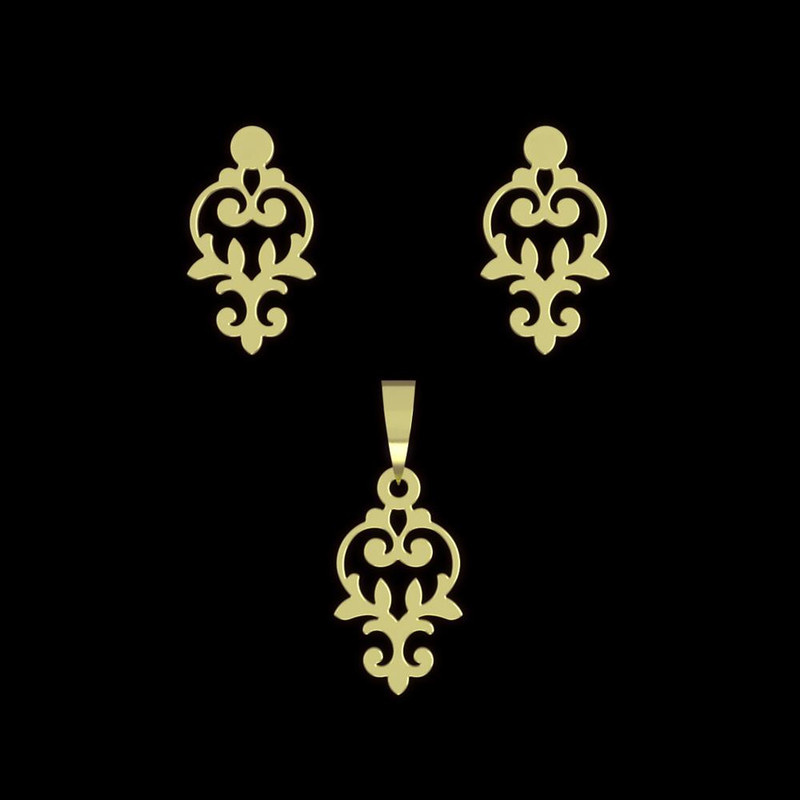 نیم ست طلا 18 عیار زنانه مدوپد مدل اسلیمی کد NA15287 نیم ست طلا 18 عیار زنانه مدوپد مدل اسلیمی کد NA15287