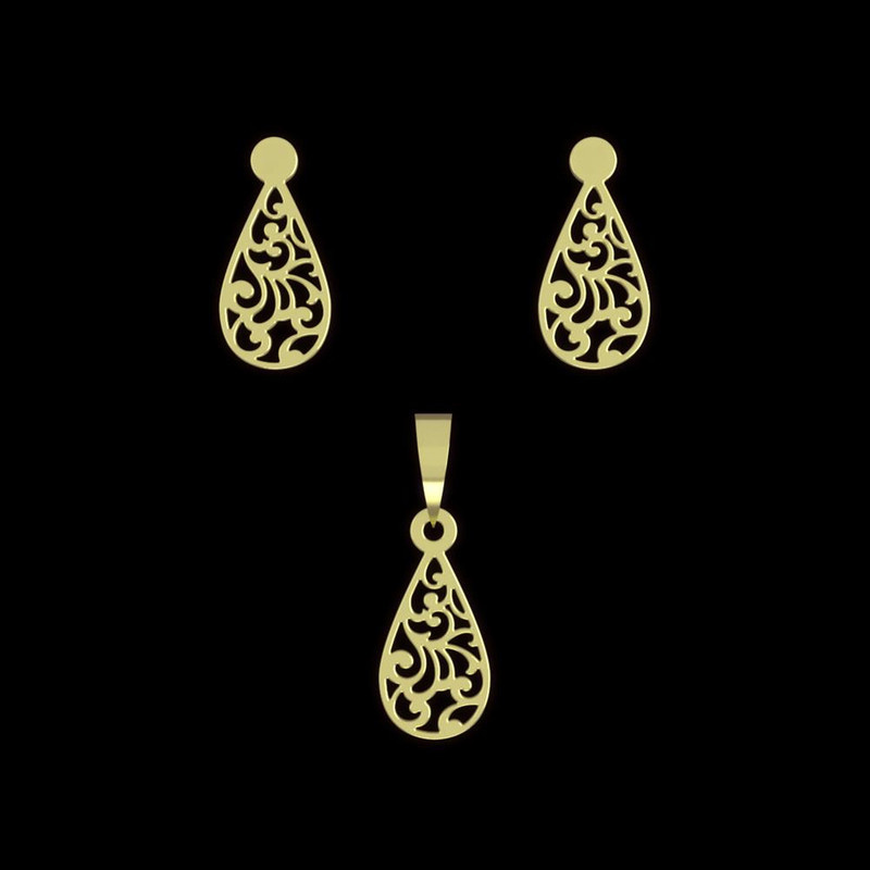 نیم ست طلا 18 عیار زنانه مدوپد مدل اسلیمی کد NA15300