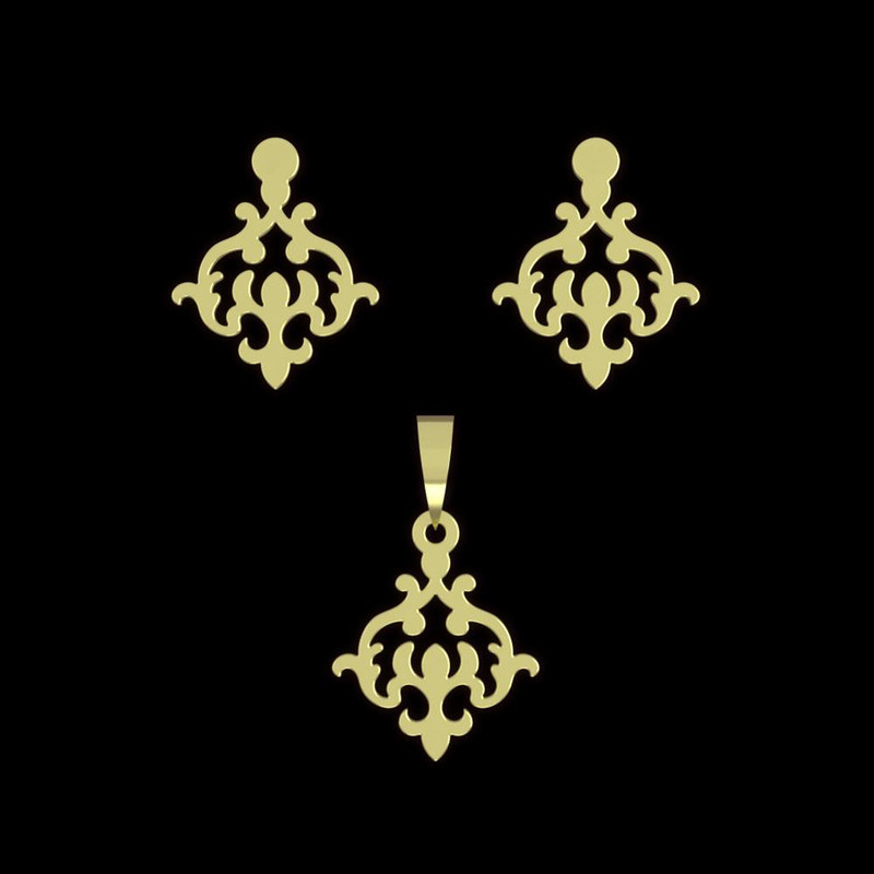 نیم ست طلا 18 عیار زنانه مدوپد مدل اسلیمی کد NA15317 نیم ست طلا 18 عیار زنانه مدوپد مدل اسلیمی کد NA15317